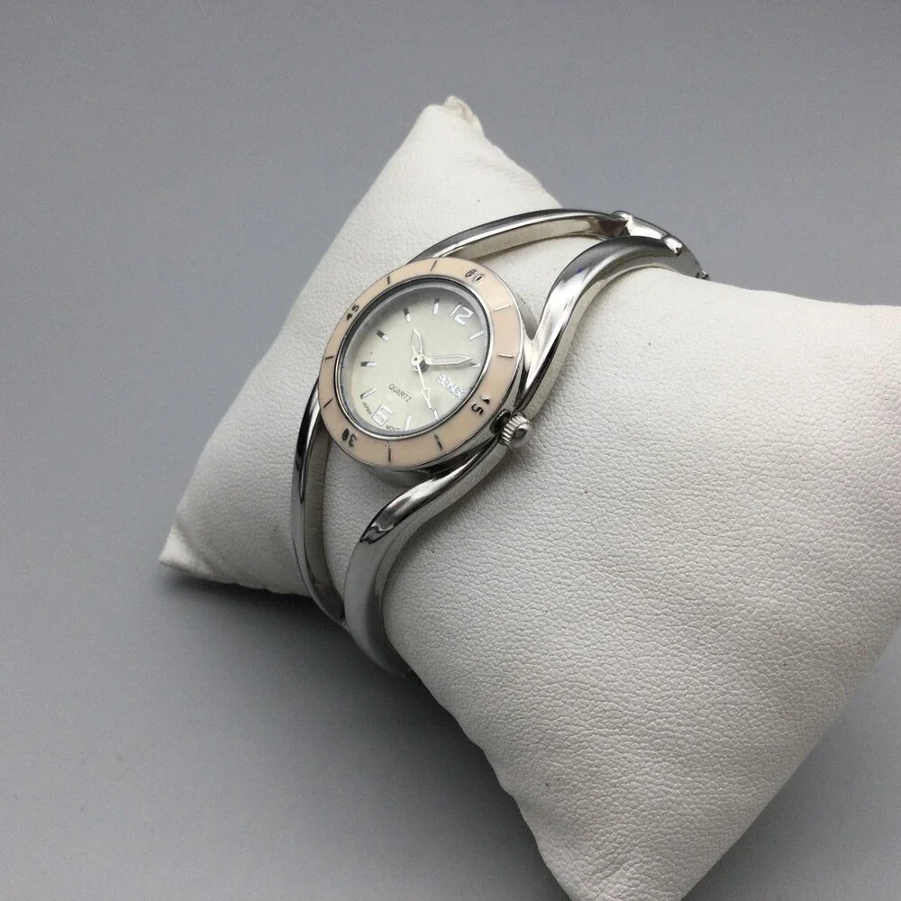 Bongo BG2150 Womens Watch 25mm Cream Dial Silver Tone Bangle Dress New Battery
